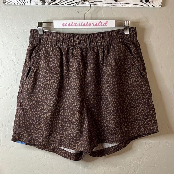 Social Standard by Sanctuary leopard print boardwalk shorts elastic waist SZ L - Picture 1 of 7